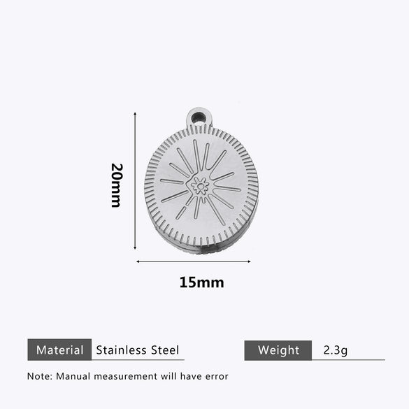 Stainless Steel Water Drop Bohemian Totem Charm Pendant Hanging Earrings With Electroplating