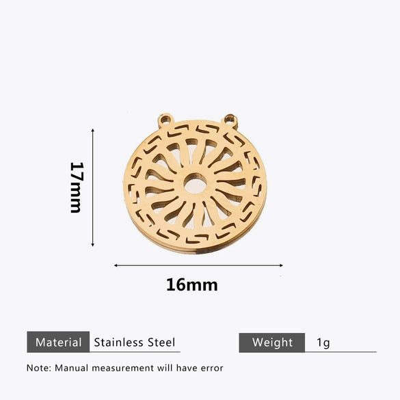 Stainless Steel Water Drop Bohemian Totem Charm Pendant Hanging Earrings With Electroplating