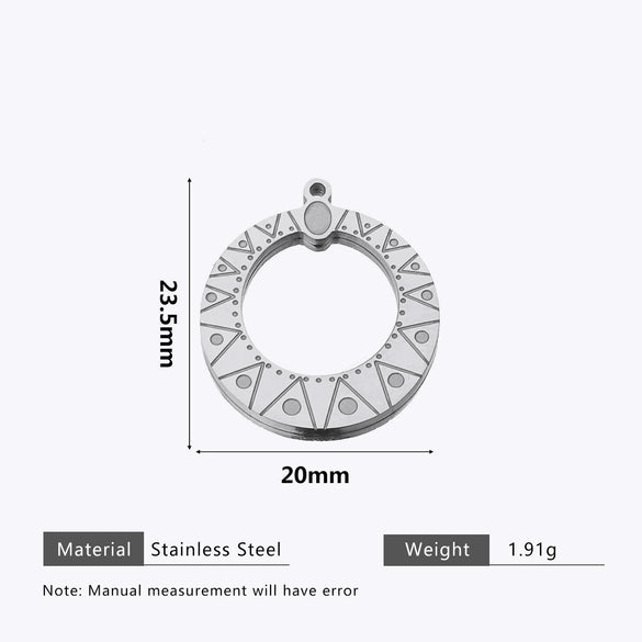 Stainless Steel Water Drop Bohemian Totem Charm Pendant Hanging Earrings With Electroplating