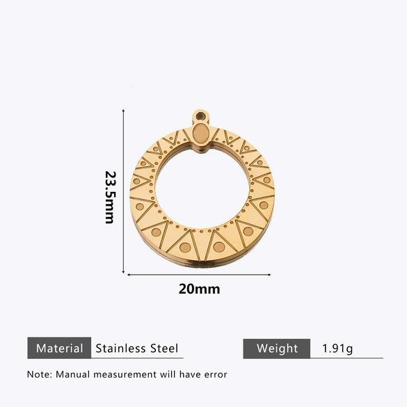 Stainless Steel Water Drop Bohemian Totem Charm Pendant Hanging Earrings With Electroplating