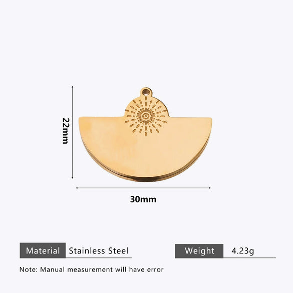 Stainless Steel Water Drop Bohemian Totem Charm Pendant Hanging Earrings With Electroplating
