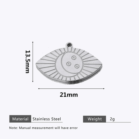 Stainless Steel Water Drop Bohemian Totem Charm Pendant Hanging Earrings With Electroplating