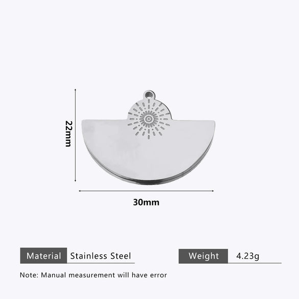 Stainless Steel Water Drop Bohemian Totem Charm Pendant Hanging Earrings With Electroplating