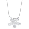 Stainless Steel Water Drop Flower Pendant Necklace For Women With Electroplating Process And Ins Style