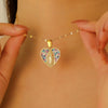 Stainless Steel Water Drop Flower Pendant Necklace For Women With Electroplating Process And Ins Style