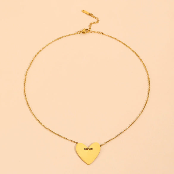 Stainless Steel Water Drop Flower Pendant Necklace For Women With Electroplating Process And Ins Style