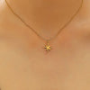Stainless Steel Water Drop Flower Pendant Necklace For Women With Electroplating Process And Ins Style