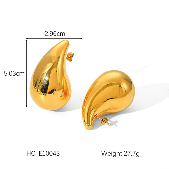 Stainless Steel Water Drop Geometric Electroplated Women's Earrings