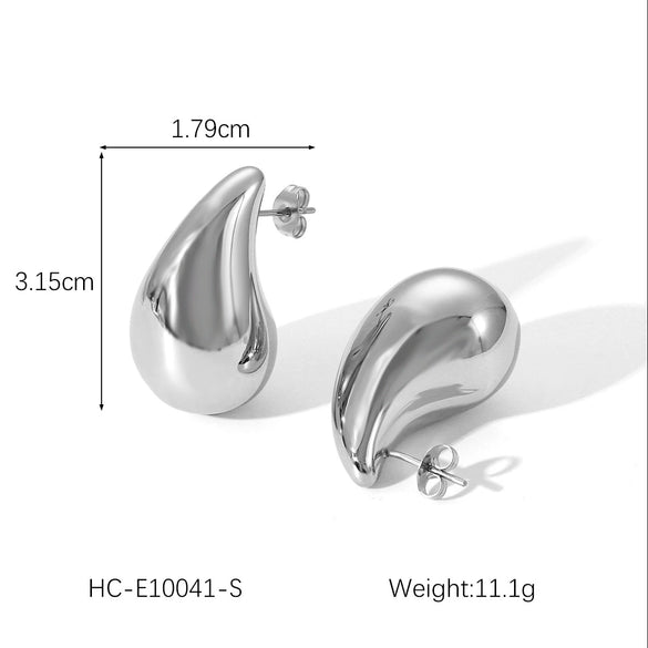 Stainless Steel Water Drop Geometric Electroplated Women's Earrings