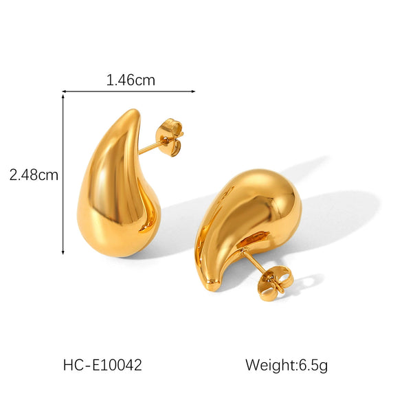 Stainless Steel Water Drop Geometric Electroplated Women's Earrings