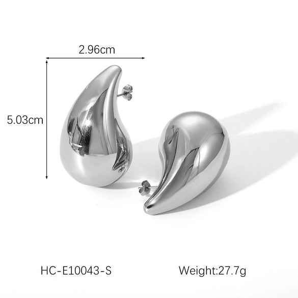 Stainless Steel Water Drop Geometric Electroplated Women's Earrings