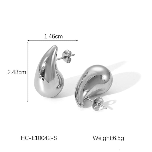 Stainless Steel Water Drop Geometric Electroplated Women's Earrings