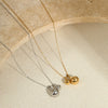 Stainless Steel Water Drop Geometric Pendant Necklace For Women With Electroplating