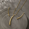 Stainless Steel Water Drop Long Strip Jewelry Set With Electroplating For Women