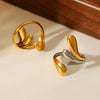Stainless Steel Water Drop Open Ring Electroplated Geometric Minimalist Hand Jewelry