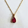 Stainless Steel Water Drop Shaped Zircon Pendant Necklace With 12 Zodiac Flower Electroplating
