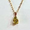 Stainless Steel Water Drop Shaped Zircon Pendant Necklace With 12 Zodiac Flower Electroplating
