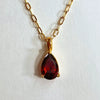 Stainless Steel Water Drop Shaped Zircon Pendant Necklace With 12 Zodiac Flower Electroplating