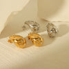 Stainless Steel Water Drop Women's Highend Fashion Personality Electroplated Geometric Diamond Set Pearl Earrings