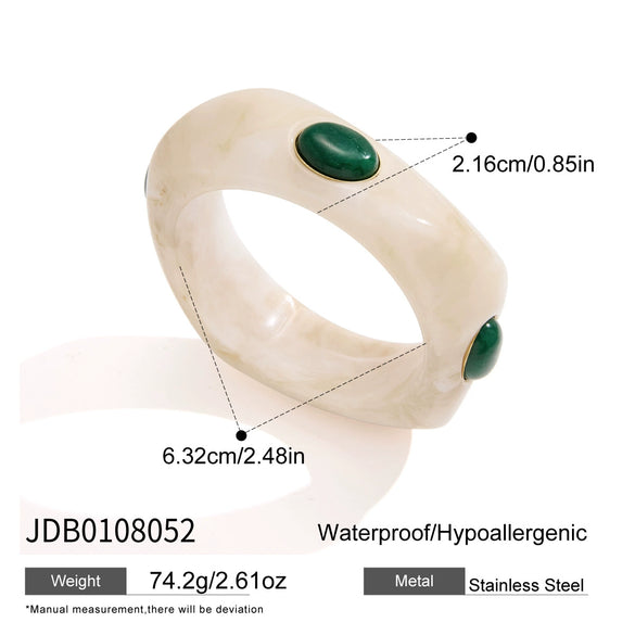 Stainless Steel Waveshaped Open Bangle Bracelet With Geometric Plated Finish Fashion Jewelry