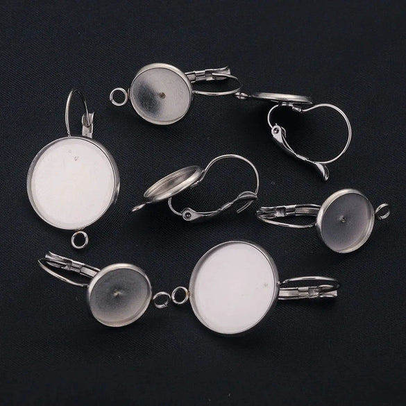 Stainless Steel Welding Ring Earrings Diy Jewelry Ear Tray Accessories With Electroplating