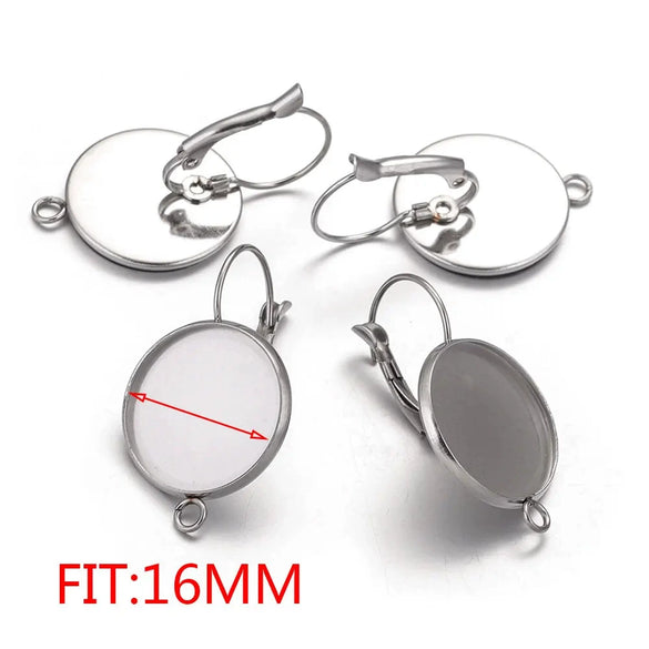 Stainless Steel Welding Ring Earrings Diy Jewelry Ear Tray Accessories With Electroplating