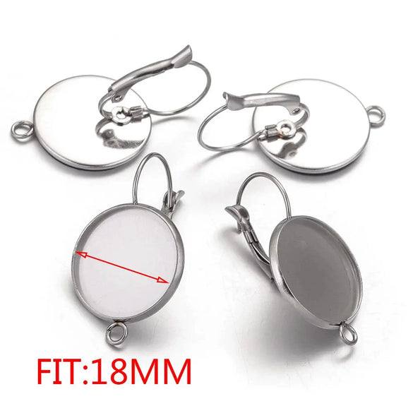 Stainless Steel Welding Ring Earrings Diy Jewelry Ear Tray Accessories With Electroplating