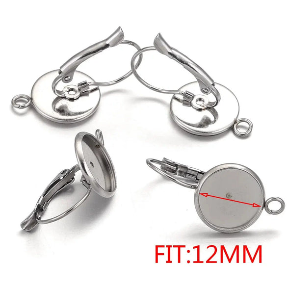 Stainless Steel Welding Ring Earrings Diy Jewelry Ear Tray Accessories With Electroplating
