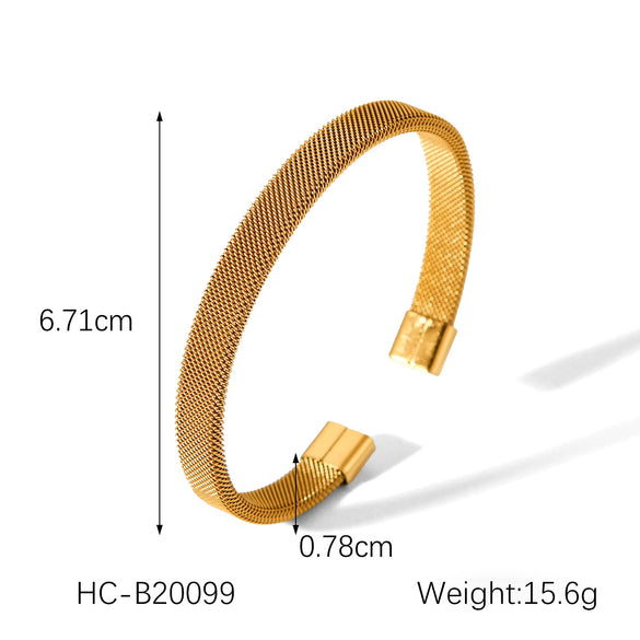 Stainless Steel Wheat Ear Open Bracelet For Women Electroplated Simple Highend Nonfading Hand Jewelry