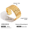 Stainless Steel Wide Bracelet Minimalist Design Unique Texture Electroplated Geometric Jewelry