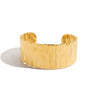 Stainless Steel Wide Bracelet Minimalist Design Unique Texture Electroplated Geometric Jewelry