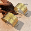 Stainless Steel Wide Version Retro Exaggerated Hammer Pattern Electroplated Gold Bracelet Jewelry