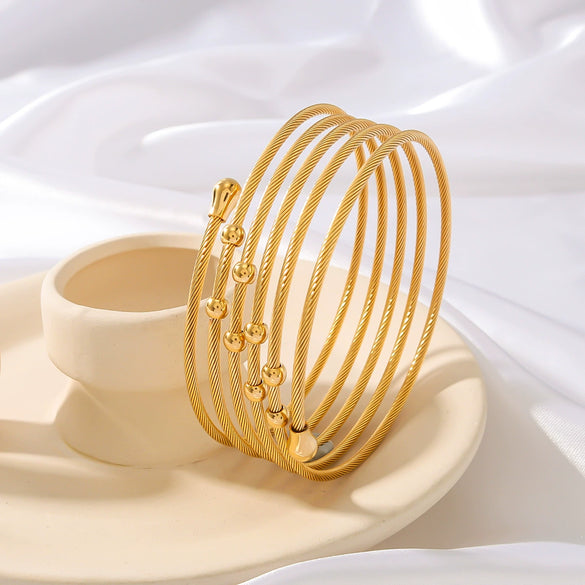 Stainless Steel Wire Braided Twist Multilayer Winding Loop Women's Bracelet With Electroplating Treatment