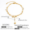 Stainless Steel Women's Anklets With Animal Zodiac Pattern Light Luxury Style 18K Gold Nonfading