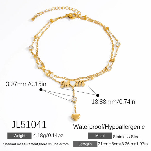 Stainless Steel Women's Anklets With Animal Zodiac Pattern Light Luxury Style 18K Gold Nonfading