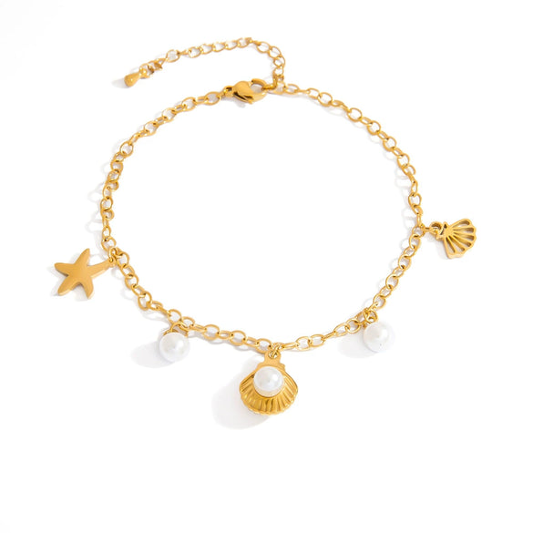 Stainless Steel Women's Anklets With Animal Zodiac Pattern Light Luxury Style 18K Gold Nonfading