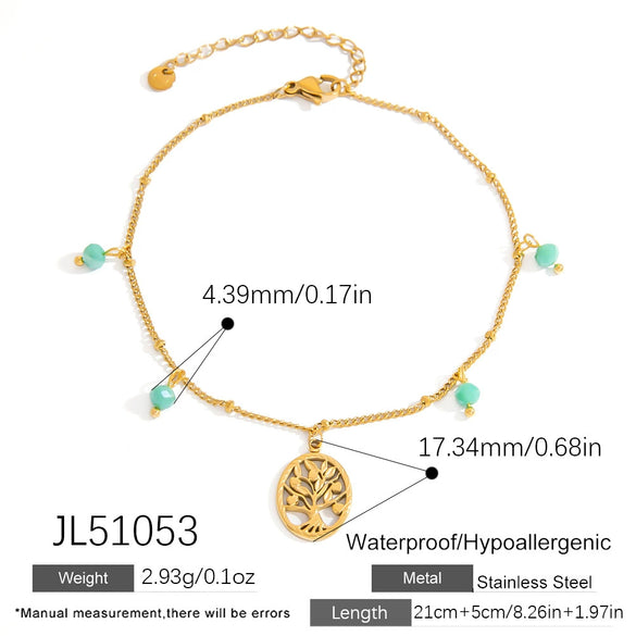 Stainless Steel Women's Anklets With Animal Zodiac Pattern Light Luxury Style 18K Gold Nonfading