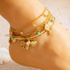 Stainless Steel Women's Anklets With Animal Zodiac Pattern Light Luxury Style 18K Gold Nonfading