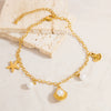 Stainless Steel Women's Anklets With Animal Zodiac Pattern Light Luxury Style 18K Gold Nonfading