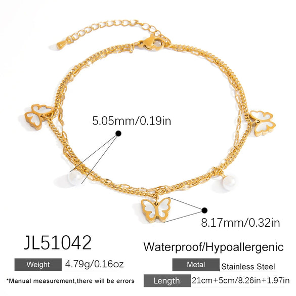 Stainless Steel Women's Anklets With Animal Zodiac Pattern Light Luxury Style 18K Gold Nonfading