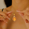 Stainless Steel Women's Baroquestyle Pendant Necklace With Leaf Animal And Zodiac Inlaid Gemstones