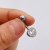 Stainless Steel Women's Body Piercing Jewelry Navel Ring With Heartshaped Butterfly Starshaped Leaves Pendant Alloy Inlaid Artificial And Semiprecious Stones Electroplated