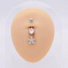 Stainless Steel Women's Body Piercing Jewelry Navel Ring With Heartshaped Butterfly Starshaped Leaves Pendant Alloy Inlaid Artificial And Semiprecious Stones Electroplated