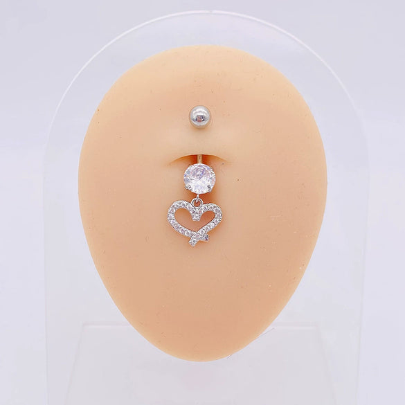Stainless Steel Women's Body Piercing Jewelry Navel Ring With Heartshaped Butterfly Starshaped Leaves Pendant Alloy Inlaid Artificial And Semiprecious Stones Electroplated
