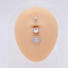 Stainless Steel Women's Body Piercing Jewelry Navel Ring With Heartshaped Butterfly Starshaped Leaves Pendant Alloy Inlaid Artificial And Semiprecious Stones Electroplated