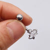 Stainless Steel Women's Body Piercing Jewelry Navel Ring With Heartshaped Butterfly Starshaped Leaves Pendant Alloy Inlaid Artificial And Semiprecious Stones Electroplated