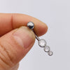 Stainless Steel Women's Body Piercing Jewelry Navel Ring With Heartshaped Butterfly Starshaped Leaves Pendant Alloy Inlaid Artificial And Semiprecious Stones Electroplated