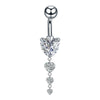 Stainless Steel Women's Body Piercing Jewelry Navel Ring With Heartshaped Butterfly Starshaped Leaves Pendant Alloy Inlaid Artificial And Semiprecious Stones Electroplated