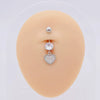 Stainless Steel Women's Body Piercing Jewelry Navel Ring With Heartshaped Butterfly Starshaped Leaves Pendant Alloy Inlaid Artificial And Semiprecious Stones Electroplated