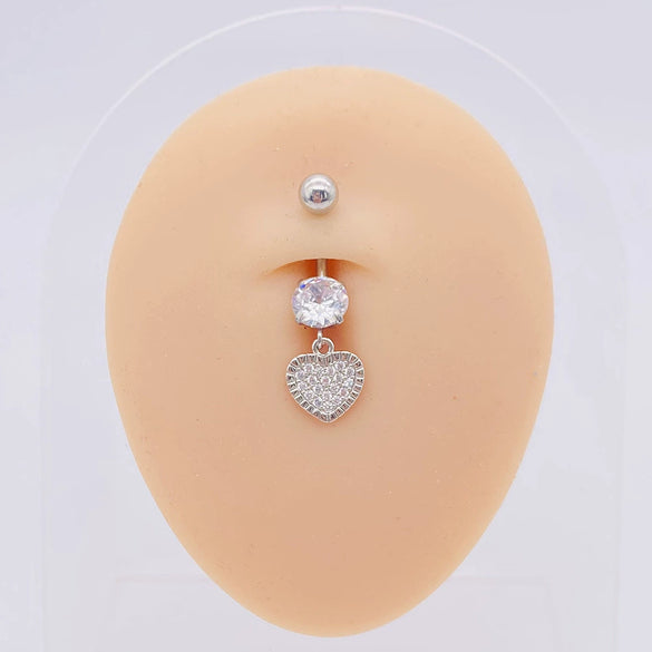 Stainless Steel Women's Body Piercing Jewelry Navel Ring With Heartshaped Butterfly Starshaped Leaves Pendant Alloy Inlaid Artificial And Semiprecious Stones Electroplated